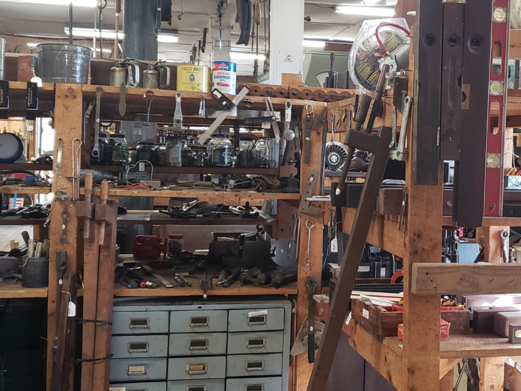 Vintage tools at Liberty Tool Company Maine